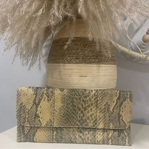 Urban Expressions Leather Clutch Snake Print